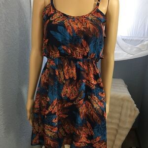 Xhilaration Dress Med Feather Print EUC